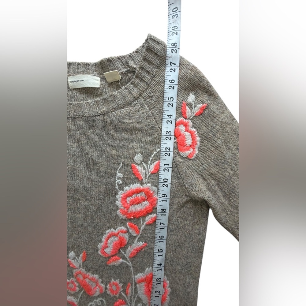 Anthropologie Sleeping on Snow Embroidered Ranunculus Tunic Sweater Size Small - Picture 5 of 9